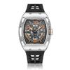 Luxury Fashion Men's Sports Wristwatch 20mm Stainless Steel Quartz Movement 50 Bar Water Resistant Luminous Hollow Design