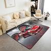 Karate Silhouette Print Area Rug, Red Background Non-Slip Floor Mat for Living Room Bedroom, Sports Home Decor Carpet