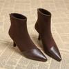 2026 Winter New Brand Short Boots Women Fashion Pointed Toe Elegant Ladies Ankle Boots Thin High Heel Dress Pumps Shoe