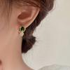 Green Crystal Cabbage Hoop Earrings For Women Personalized Creativity Zircon Small Earring Wedding Party Birthday Gifts