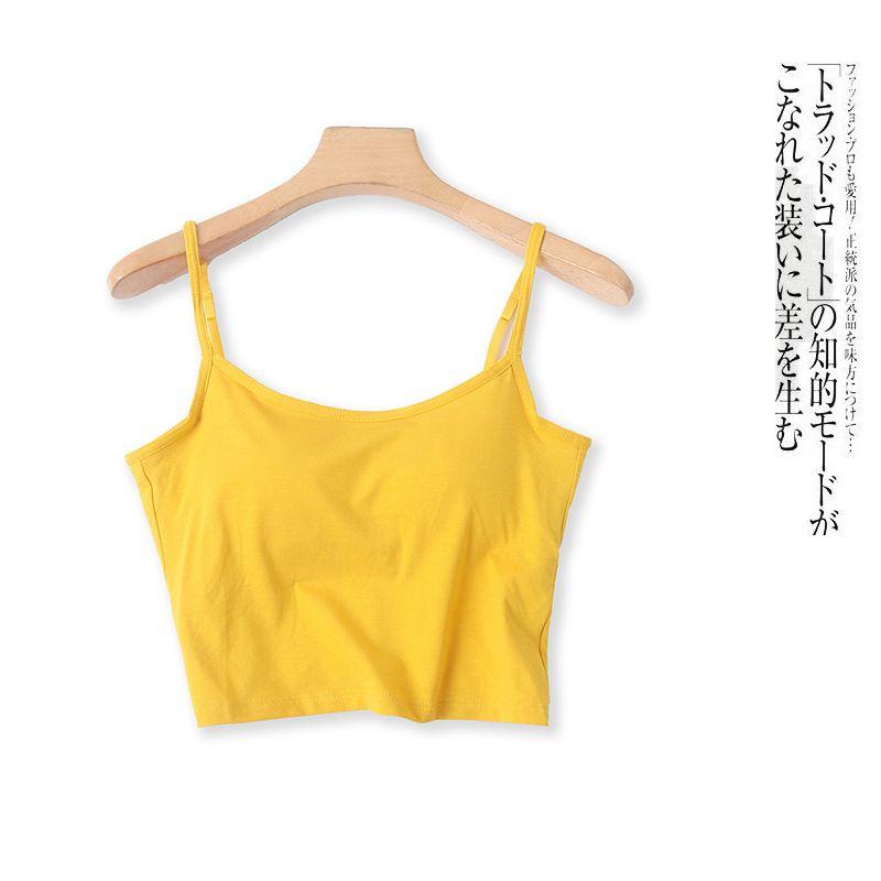 

Спортивный жилет с цельными чашками Amoi Женский кроп-топ Внутренняя одежда Верхняя одежда Эластичная грудная вставка Беспроводная майка 24612 Yellow A- 6-1-1 L