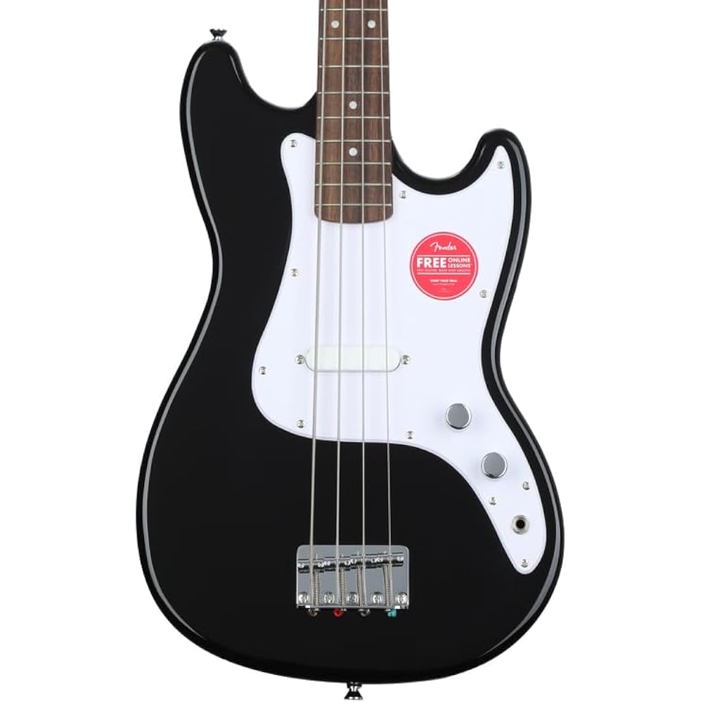 Squier by Fender Squier Sonic™ Bronco™ Bass, Laurel Fingerboard, White Pickguard, Black with Soft...