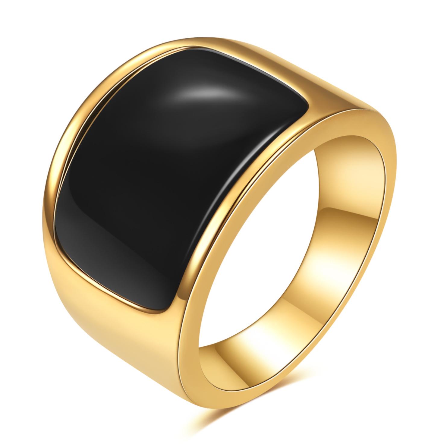 European American Stylish Retro 10MM Stainless Steel Cat s Eye Thumb Ring Size 7
