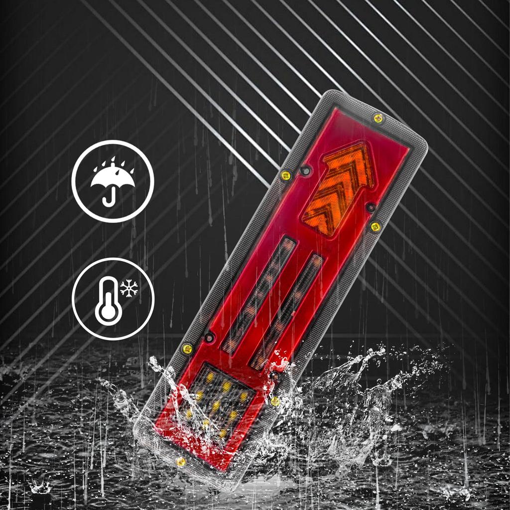 Truck Tail 24V Red White Up Yellow High Trailer Tail Large Arrow Set of 2 X-STYLE Lights, LED, 3-Color, (DRL/Brake Light), (Back Light), (Turn