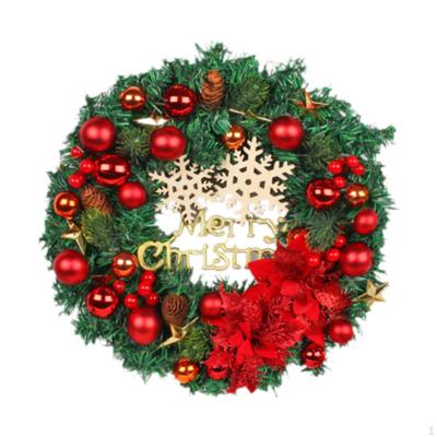 Christmas Wreath Front Door Decoration Xmas Gift Decorated with Ball Ornaments for