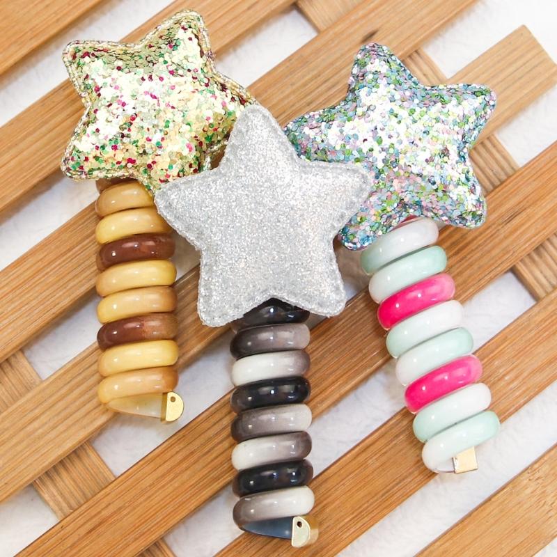 Women Plastic Hair Rope Spirals Hair Rings Teens Hair Ties Hair Shaping Ornament