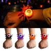 Glowing Horror Theme Jewelry Halloween Light Up LED Bracelet Toy for Kids, Spider Interactive Holiday Wrist Toys Eyeball Wristband Trick or