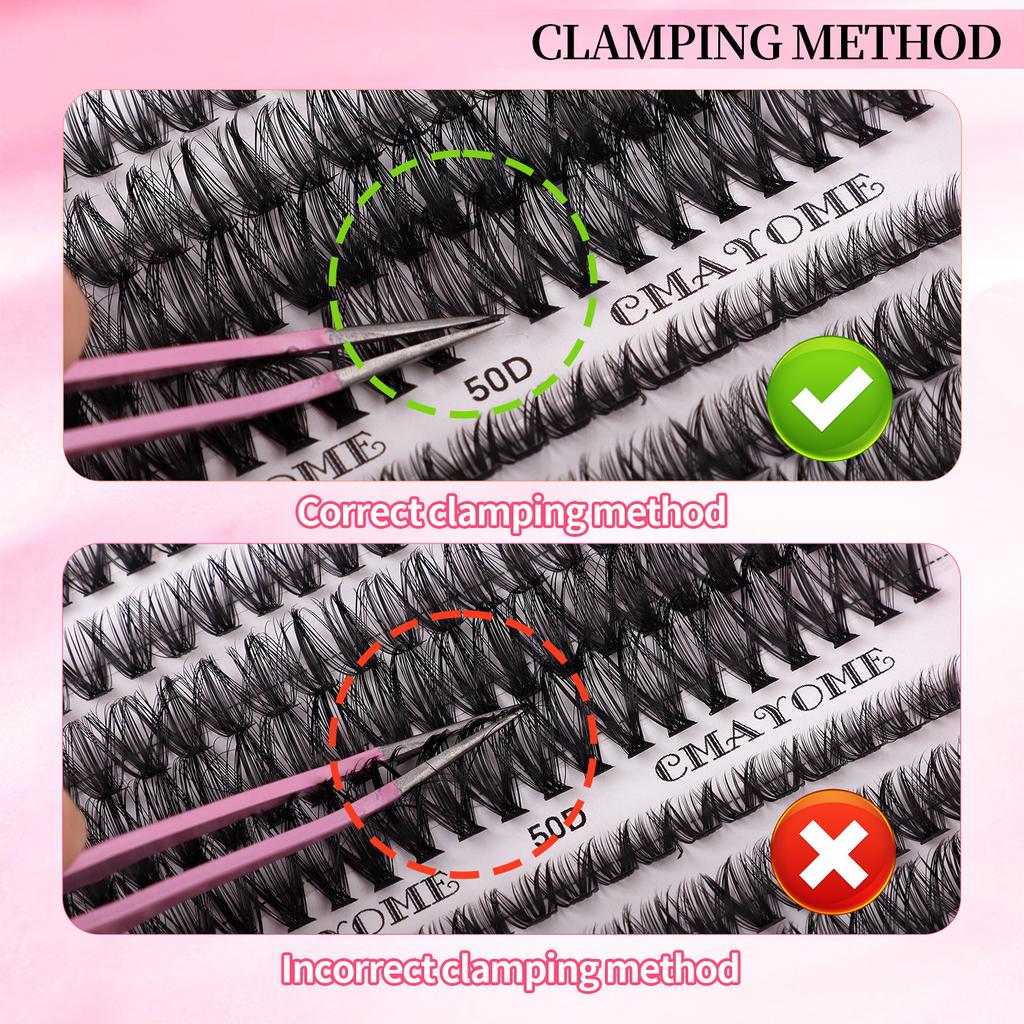 8-16Mmdiy Single Tuft Of False Eyelashes, Natural Thick D-Curve Segmented Grafting Eyelashes