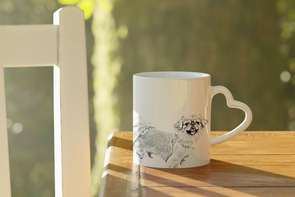 Pekingese, Pekinese, Peke - cup with a dog, adorable cup with a heart-shaped handle, universal gift from the Art-Dog brand