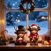 Unique Holiday Home Soft Furnishings 2Pcs Christmas Highland Cow Figurines, Resin Santa Reindeer Cow, with Hat, Detailed Animal Craft Hot Cocoa, Decor