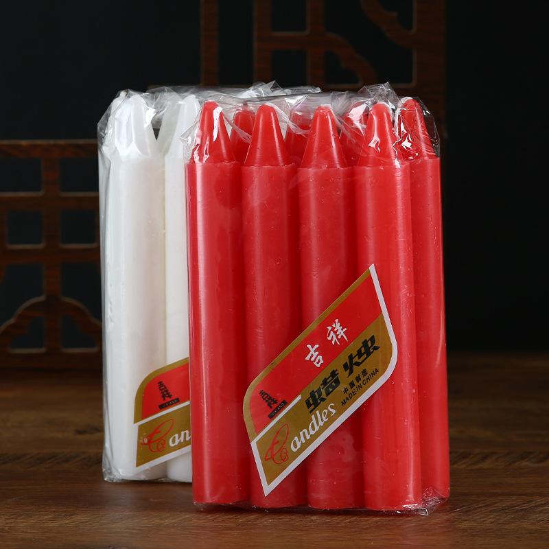 Red and White Candles for Home Lighting, Daily Ordinary Candles, Non-romantic Wedding Long Pole Emergency Candles, Worshiping Candles