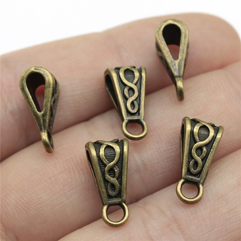 20pcs Connector Bail Beads Charms Antique Bronze Color Bail Beads Charms Pendants Connector Bail Beads Charms Making Jewelry