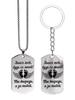Stainless steel keychain and necklace, guardian angel wings, engraved badge, Ideal Gift for Men, Couples, Boyfriend, Family & Friends