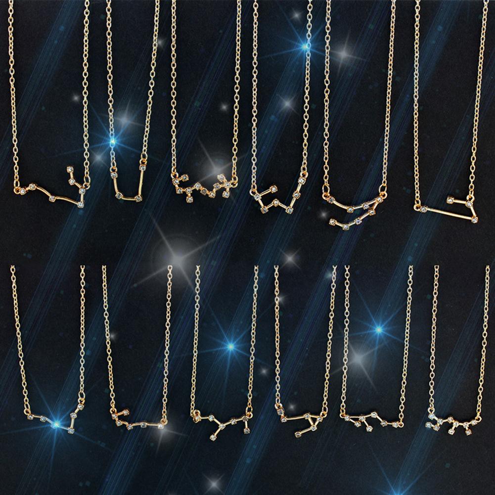 Women Necklace Zircon Pendant Twelve  Short Clavicle Chain