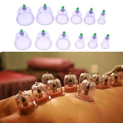 12Pcs Vacuum Cupping Set With Pumping Suction Cups Back Massage Body Cup Detox Anti Cellulite Therapy Cans Healthy Care Jars