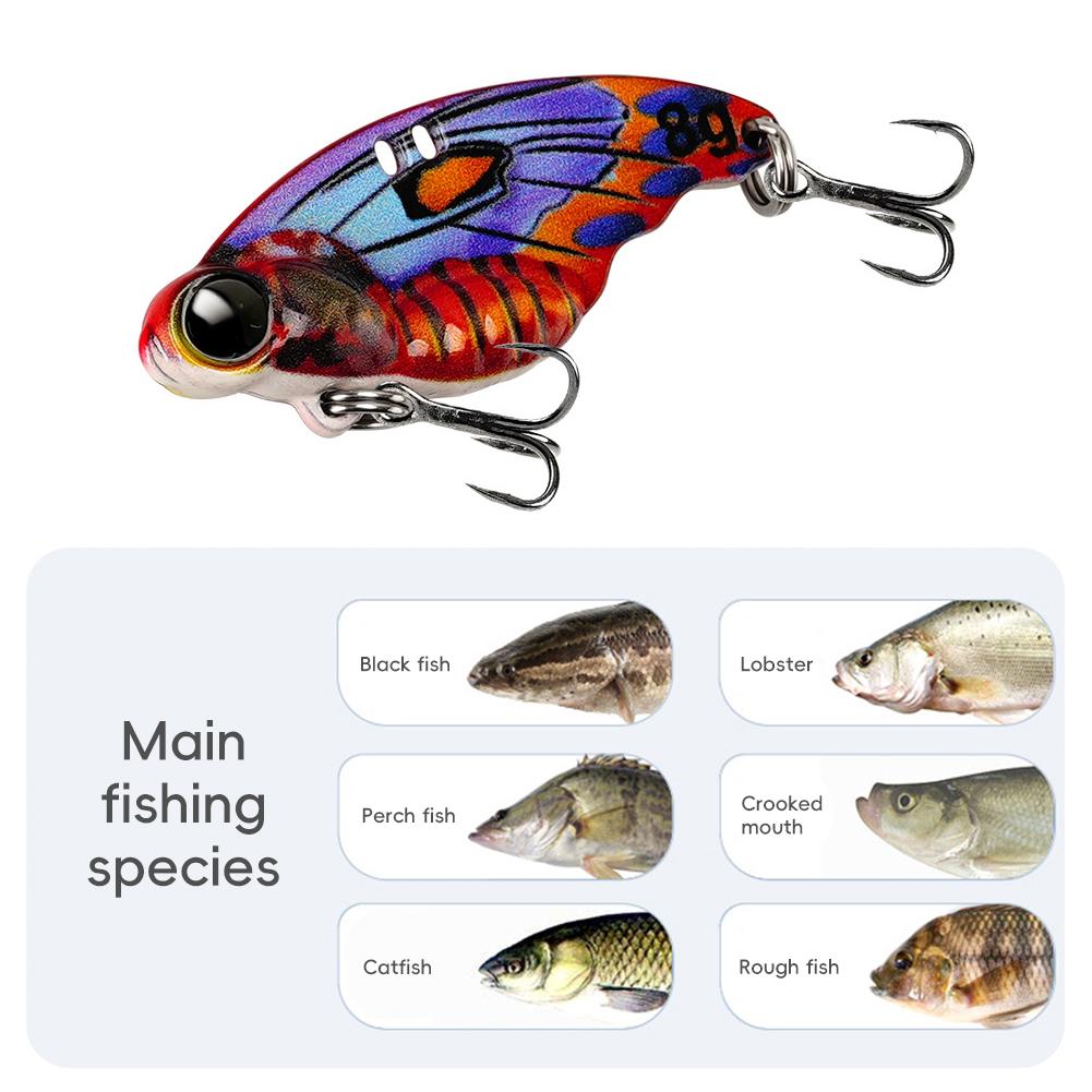1PC 8G/14G Lure Bionic Butterfly Metal VIB Bait Long Casting Sinking Hard Bait For Bass Snakehead