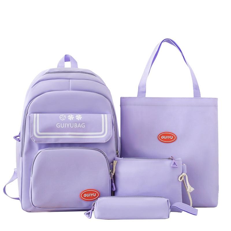 

Повседневный рюкзак, многокомпонентный, легкий школьный рюкзак для учеников средней и старшей школы, большой вместимости, однотонный школьный рюкзак