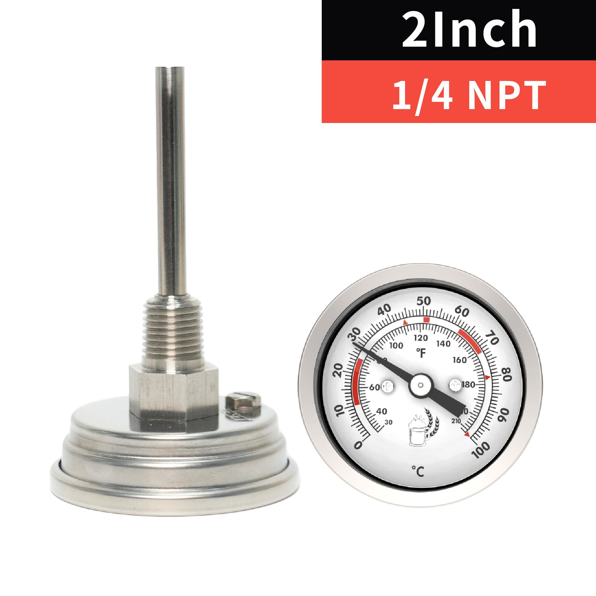 

Термометр з біметалічною зондовою головкою з нержавіючої сталі, побутовий, для котла, пивоваріння, дистильованої води, спирту, аксесуари