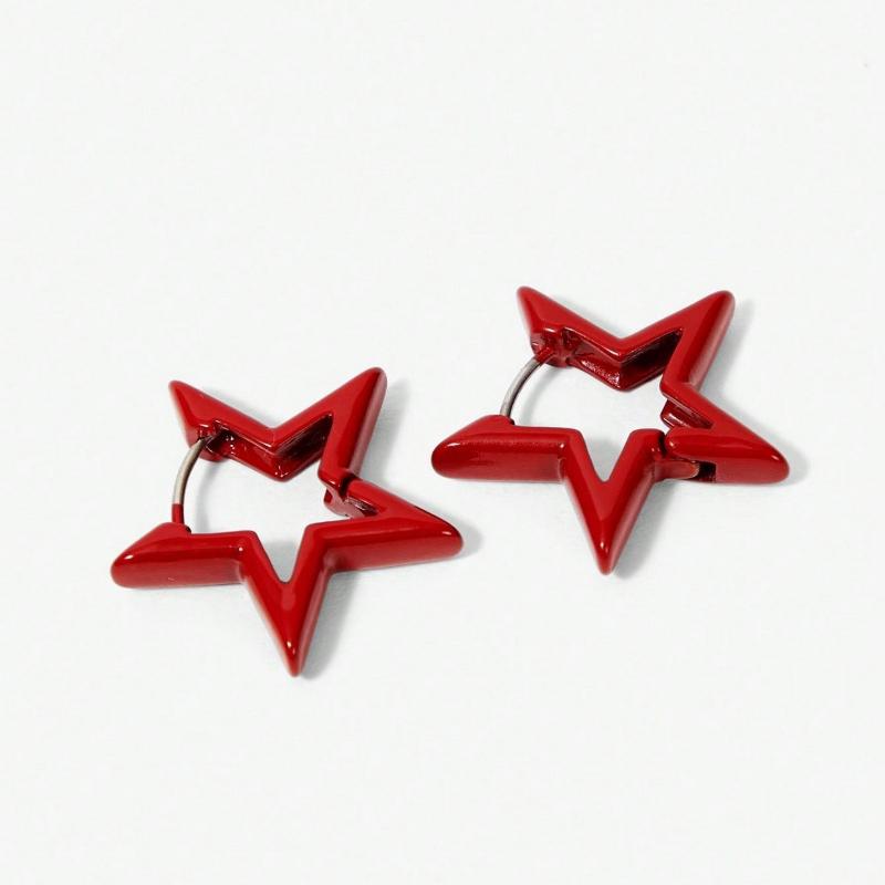 1pair Fashionable Star Design Hoop Earrings for Women for Daily Decoration
