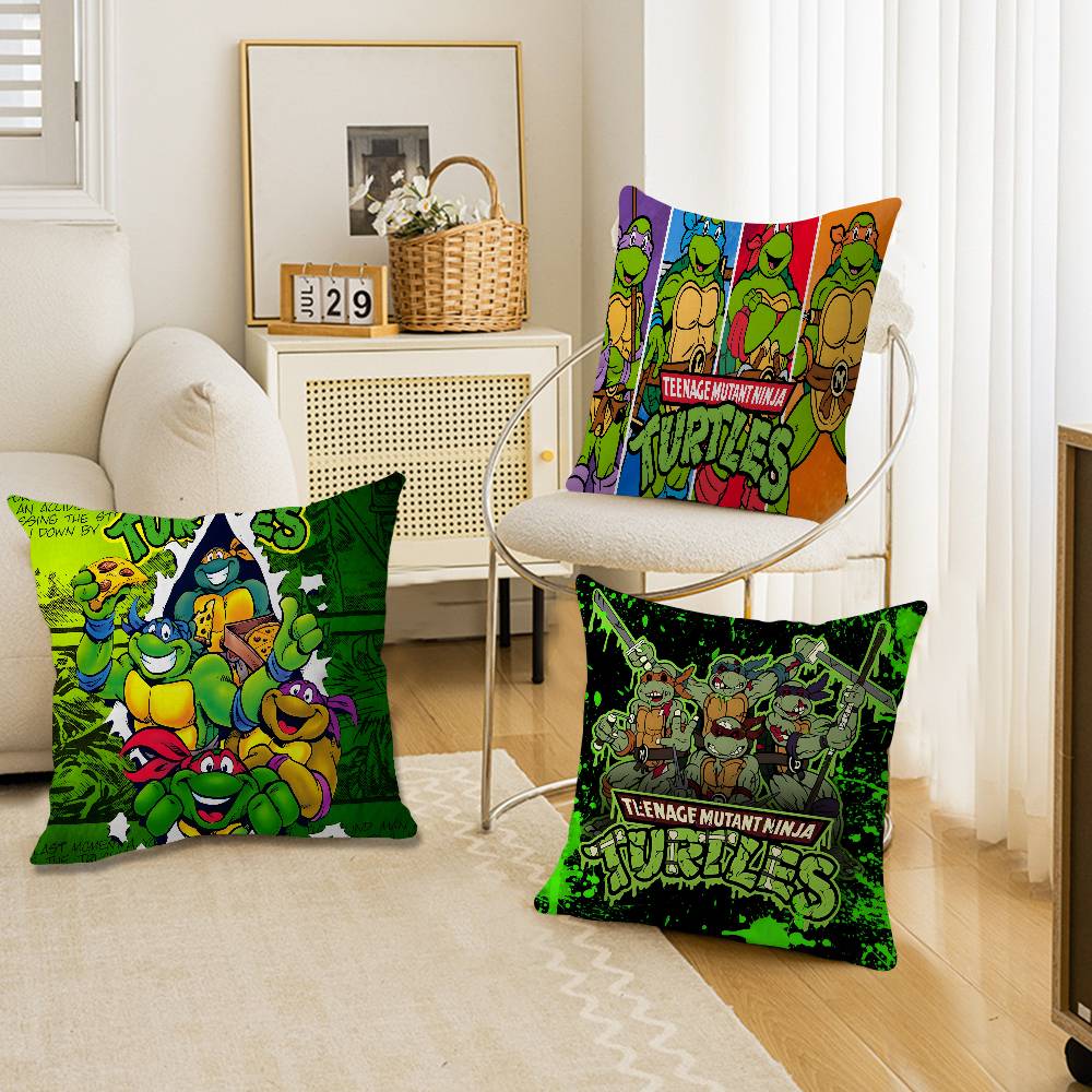 Federe Cuscino Gioco Tartarughe Cartone Animato Anime-TMNT Biancheria da Letto per la Casa Copricuscino Decorativo Matrimonio Federa Super Morbida