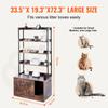 VEVOR Cat Litter Box Enclosure, Hidden Litter Box Furniture with 4 Storage Shelves, Wooden Cat Washroom Indoor