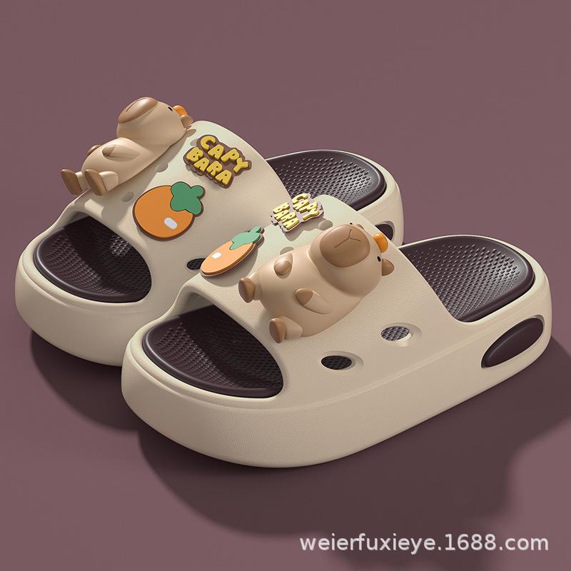 Children's summer cartoon cute sandals for boys and girls, suitable for indoor and outdoor wear, odor-resistant, non-slip, soft-soled baby slip-on