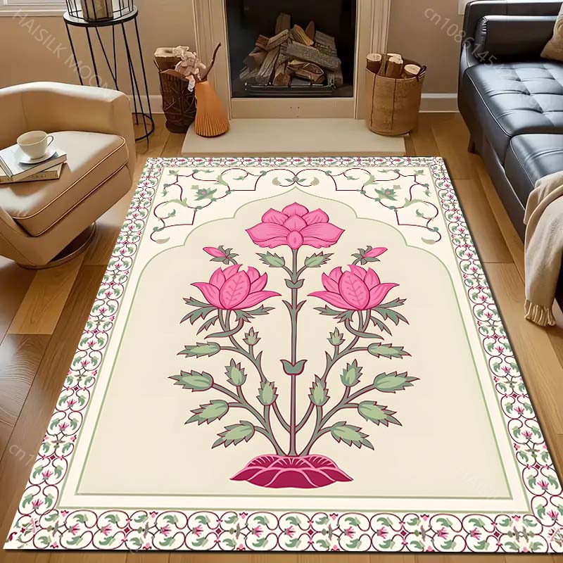 Colorful Islamic Style Pattern Carpet for Living Room Bedroom Sofa Doormat Decor Sofa Table Area Rug Non-slip Floor Mat for Gift