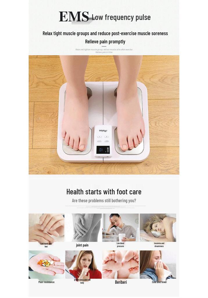 Smart EMS Electric Pulse Foot Massager with Heat Compression and Acupuncture Vibration