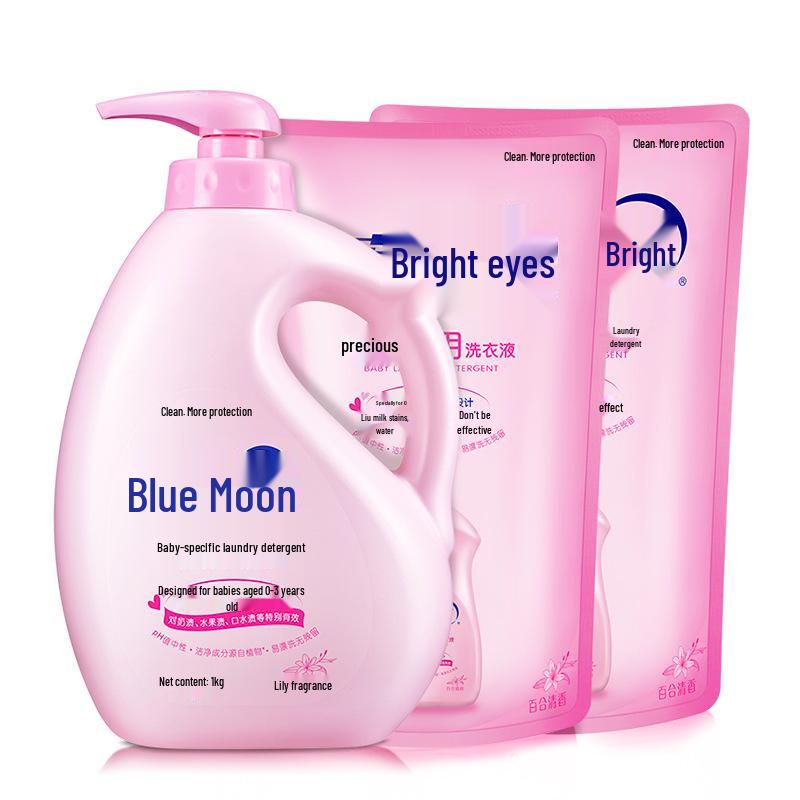 Baby Laundry Detergent - Gentle Stain Remover & Milk Stain Cleaner, No Fluorescent Agents, Bottled by Bluemoon.