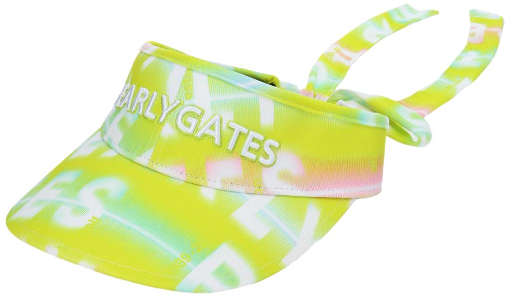 PEARLY GATES Women's Quick-Drying Tech Visor (UV Protection, Back Ribbon) Golf Hat, 053-4187212, 131 Lime Base, FR