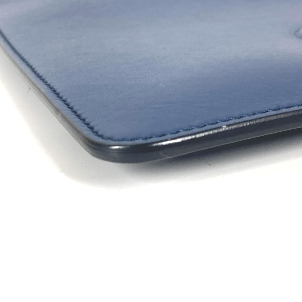 Salvatore Ferragamo Gancini Bag Pouch with Strap Clutch Bag Leather Blue