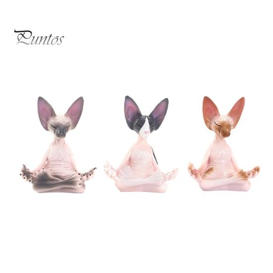 

3 шт., украшение в виде кошки, причудливая фигурка кота, синтетическая смола, медитация, статуя кота для йоги для дома, уличного садового декора 3pcs