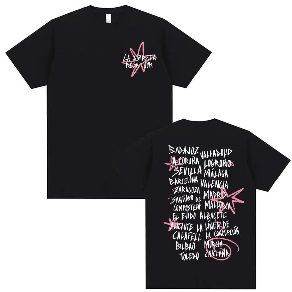 Chiara Oliver La Libreta Rosa Tour 2026 Springsummer Print T Shirt Men Women Clothing Fashion Aesthetic Casual pure Cotton Top