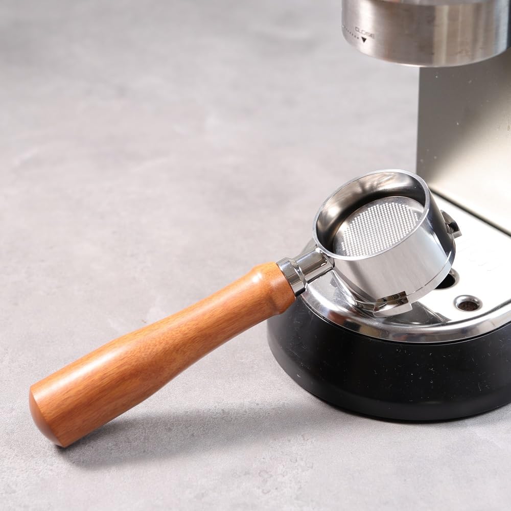 51mm Bottomless Portafilter 3 Year for DeLonghi Dedica EC680EC685EC785EC820EC850EC860EC885 with Double Shot Capacity Cup, Sieve Filter Basket