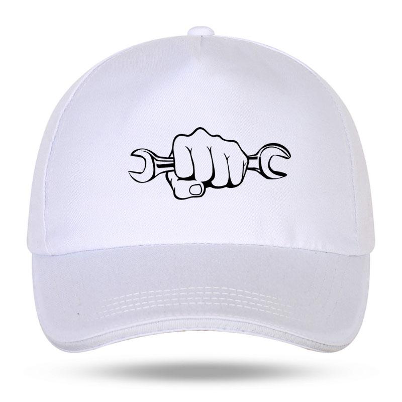 New Unisex Women Fashion Mechanic Holding A Wrench Funny Baseball Caps for Hip Hop Cotton Trucker Cap Bone Dad Hats