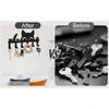 Wall Mounted Cat Key Holder 6 Hooks Self Adhesive No Drill Space Saving Entryway Decor