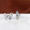 Cute Small Butterfly Multicolor Tiny Zircon Stud Earrings For Women Vintage Silver Color Wedding Earring Valentine Jewelry Gifts