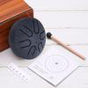Uxcell Steel Tongue Drum, 3" 6-Note Mini Steel Hand Drum with Mallets and Sheet Music, Worry-Free for Yoga, Meditation, and Camping (Navy Blue)