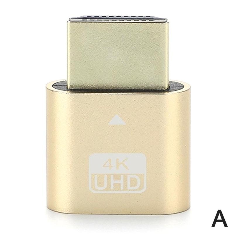 

HDMI-compatible Dummy Plug HDMI-compatible Monitor Emulator DDC EDID 4K Virtual Display Adapter For BTC Mining Miner золотий