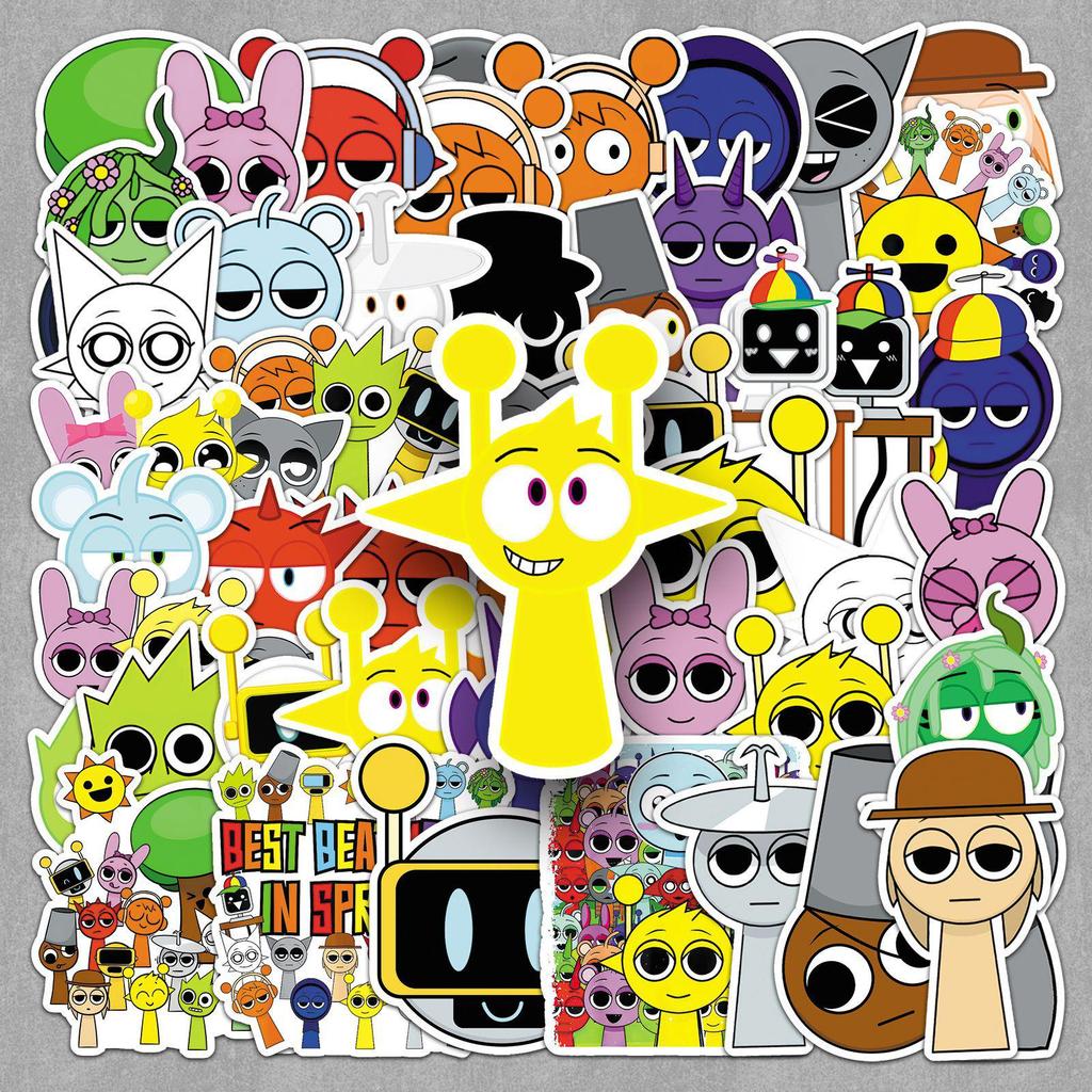 50 Sheets Rhythm Box DIY Cartoon Stickers – Fun & Creative Personality Decor for Diaries