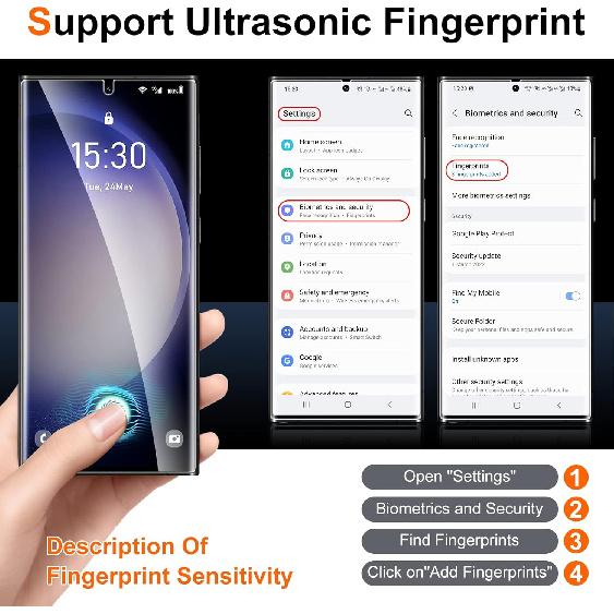 UniqueMe [2+2+1Pack] Compatible for Samsung Galaxy S23 Ultra 6.8 inch Screen Protector Flexible TPU, Camera Lens Protector with Installation Frame,