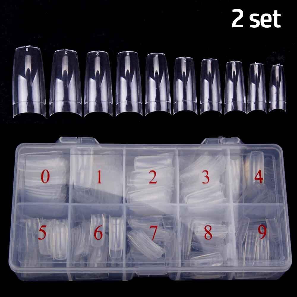 2/3/5 set sfaturi pentru extensie pentru unghii false artificiale Frecch acoperire completa Unghii false acrilice capsule transparente manichiura 500 buc/cutie