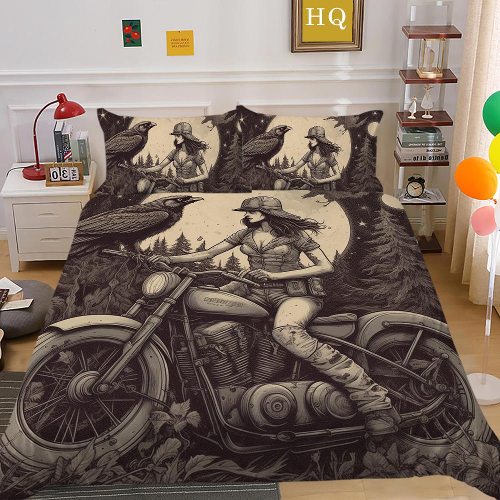 3D Beauty Skull Druck Bettwäsche Twin Size Polyester Tagesdecken Teen Design Mode Heimtextilien