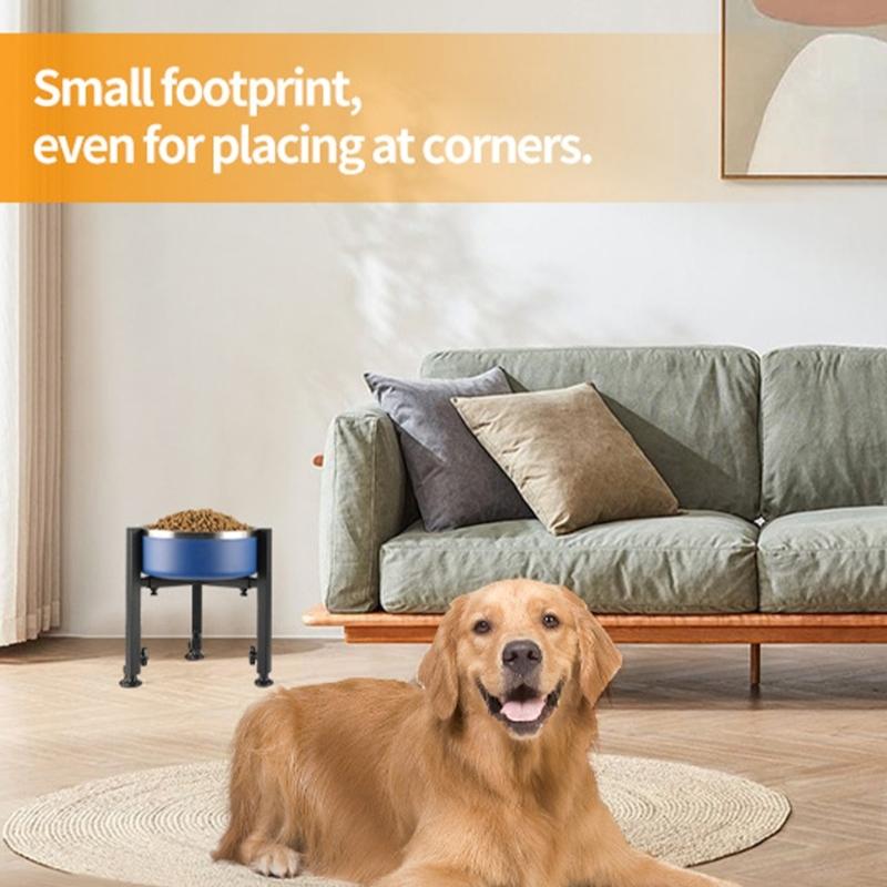 Regulable Height Dog Bowl Stand Durable Carbon Steel Featuring Antislip Base For Stable Pet Feeding Comfortable