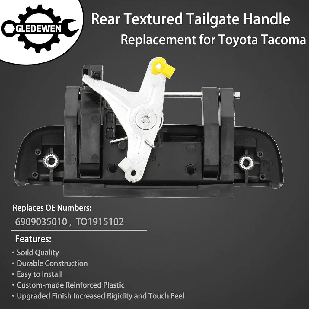 Gledewen Tailgate Door Handle, Compatible With 1995-2004 Toyota Tacoma Pickup, Exterior Rear Textured, Replace# 6909035010 TO1915102 Tail Gate