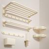 1Pc Wall Mounted Clothes Rack Bedroom Rows Of Back Door Hooks Space Saving No Hole Punching Bathroom