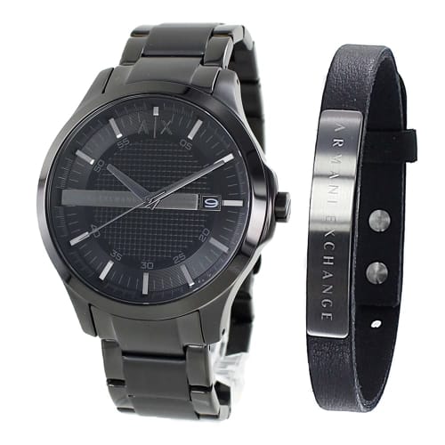 

Armani Exchange Men s Stainless Steel Watch with Bracelet Set (AX7101) with Storage Case