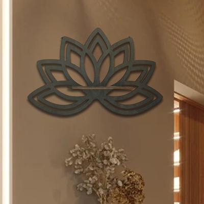 Holz Wand Kunst Dekor Hängende Dekoration mit Schwimmende Regal Blume Zeichen Hohl für