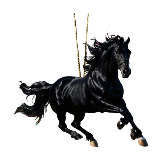2D Horse Hanging Ornament Acrylic Flat Horse Decoration Christmas Tree Ornament for Horse Lovers Equestrian Gifts Holiday Decor