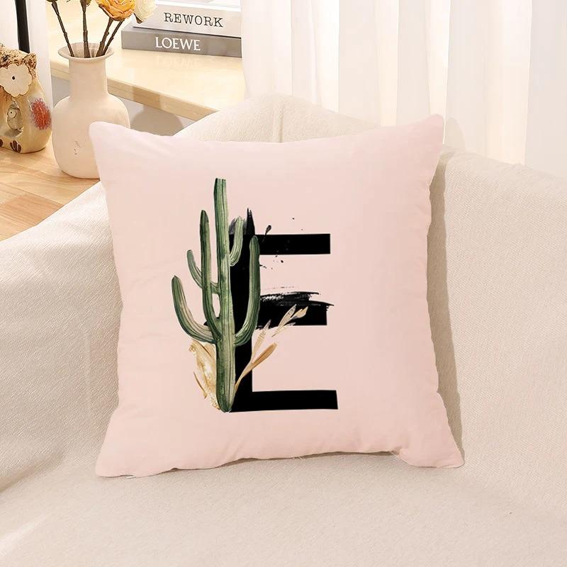 Letter Printed Pillow Case, Living Room Sofa, Office Seat Cushion Cover, Bedroom Dormitory Bedside Home Decoration Pillow Case